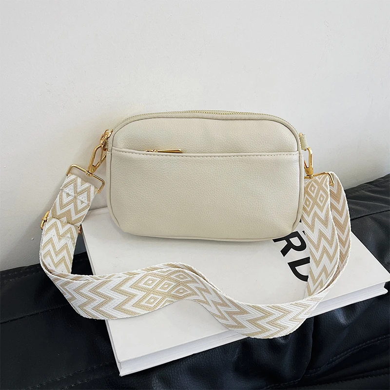 Women's crossbody bag, detachable and adjustable wide shoulder strap, zipper closure, suitable for daily commuting and leisure o