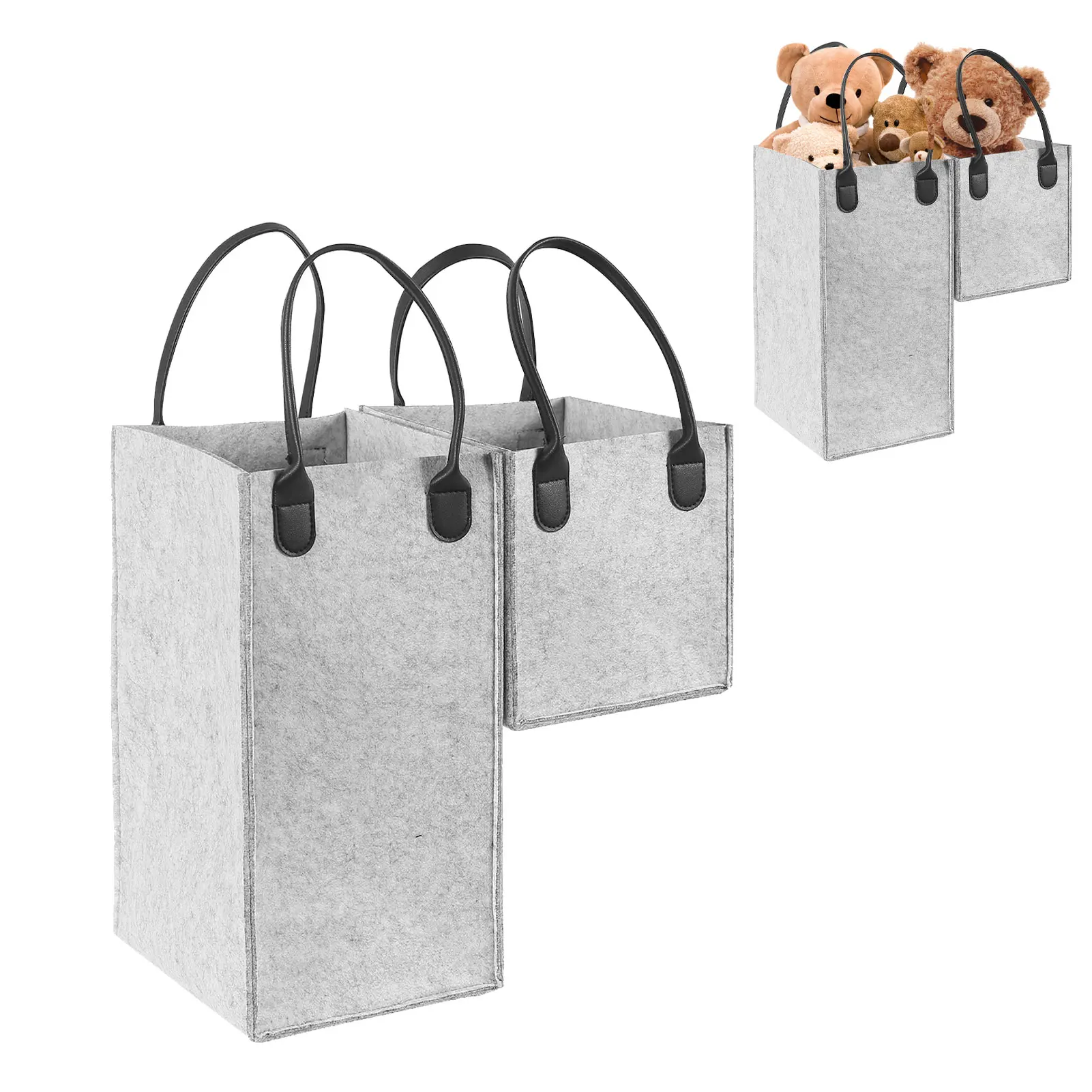 Stair Basket With Handles Felt Staircase Baskets Storage Lshape Tidy