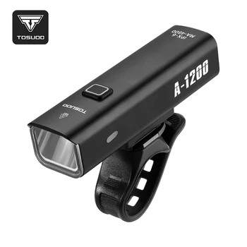 TOSUOD Faro per bicicletta 1000LM/1200LM/1500LM Tipo-C Luci anteriori per manubrio 4800mAh Torcia Avvisa Lampada da ciclismo in lega di alluminio