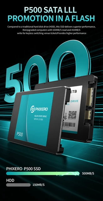 PHIXERO SSD HDD 2.5 Hard Disk SSD 1TB 2TB 512GB 128GB 256GB
