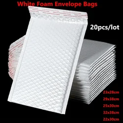 20pcs Bubble Envelopes Bag Waterproof White Foam Bubble Mailers Shipping Envelope Bags Plastic Self Seal Packing Bags Big Size