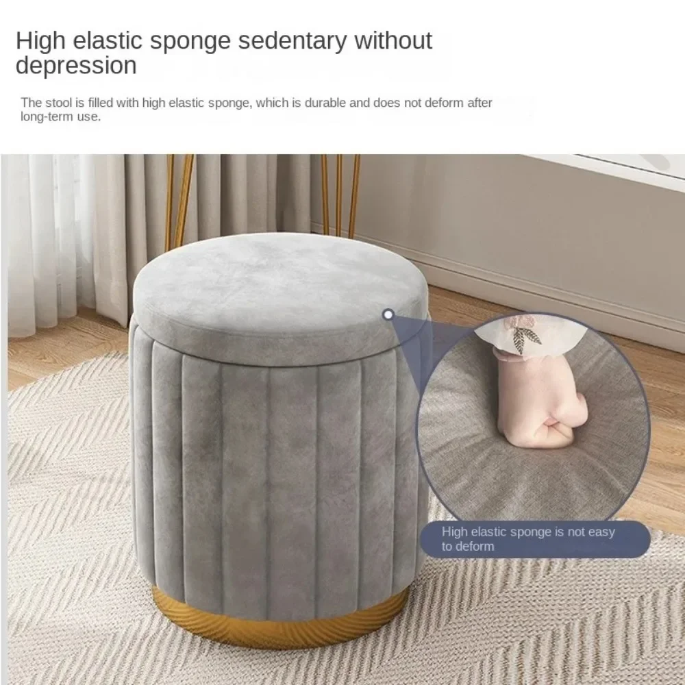 Light Luxury Makeup Stools Chairs Round Stools Bedrooms Sofas Side Dressing Stool Vanity Chairs Storage Bench