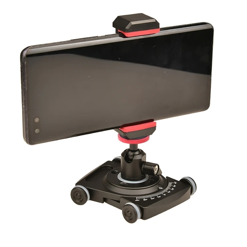 Camera Slider with Ball Head & Clamp 4 Wheeled Tabletop Manual with 360&deg; for Mirrorless