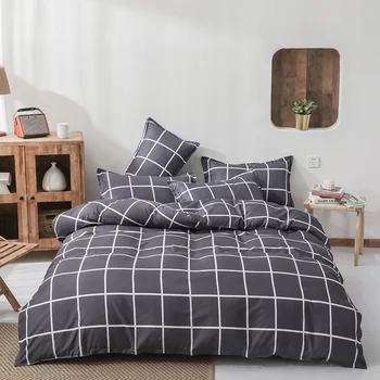 Nuovo set di quattro pezzi in cotone Aloe Vera, confortevole, morbido e delicato sulla pelle, copripiumino in lenzuolo di cotone attivo 1