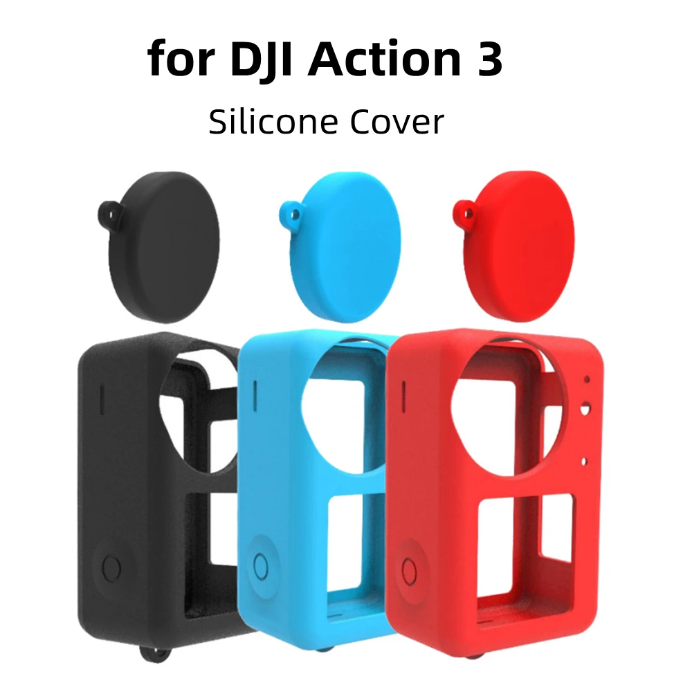 

For DJI Action 4/3 Silicone Cover Protective Case Lens for DJI Osmo Action 3 Protective Cover Sports Camera Accessories