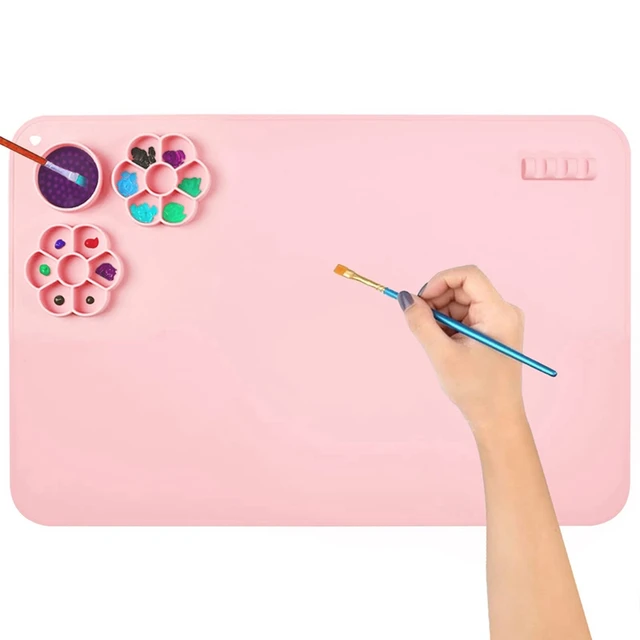 Silicone Mat For Crafts Art Painting Pad Washable Nonstick Drawing Boards Silicone  Artist Mat With Cup For Kids DIY Creations - AliExpress