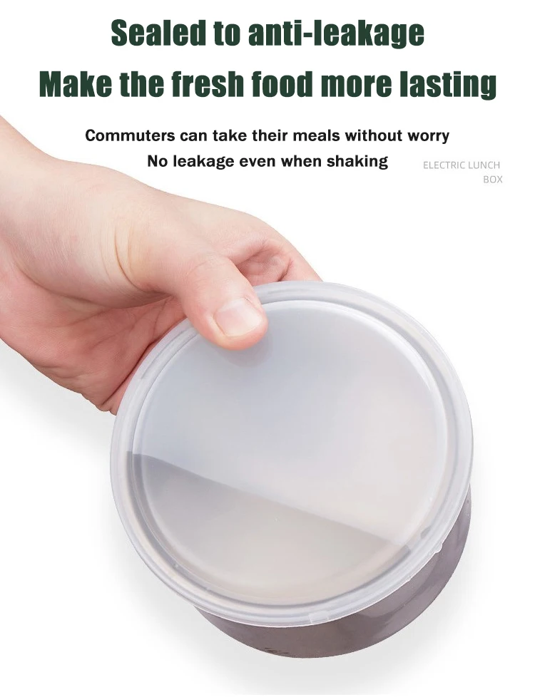 220V Electric Lunch Box Rice Cooker Portable Heating Bento Box Stainless Steel Lunch Box