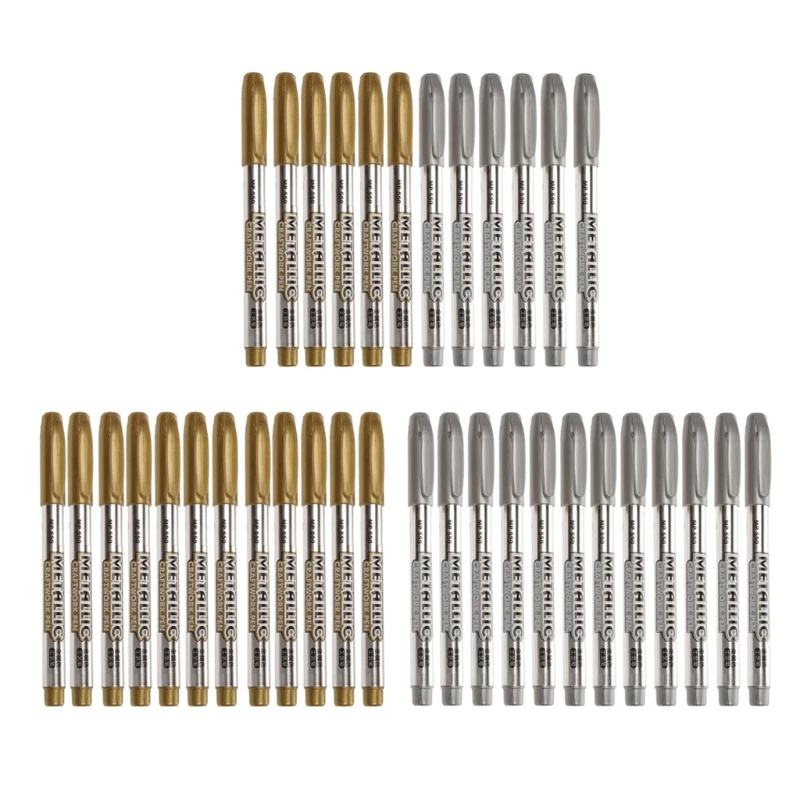 

12Pcs Gold Silver Epoxy Resin Drawing Pen Point Pen Marker Acrylic Paint Highlights Metallic Permanent Markers