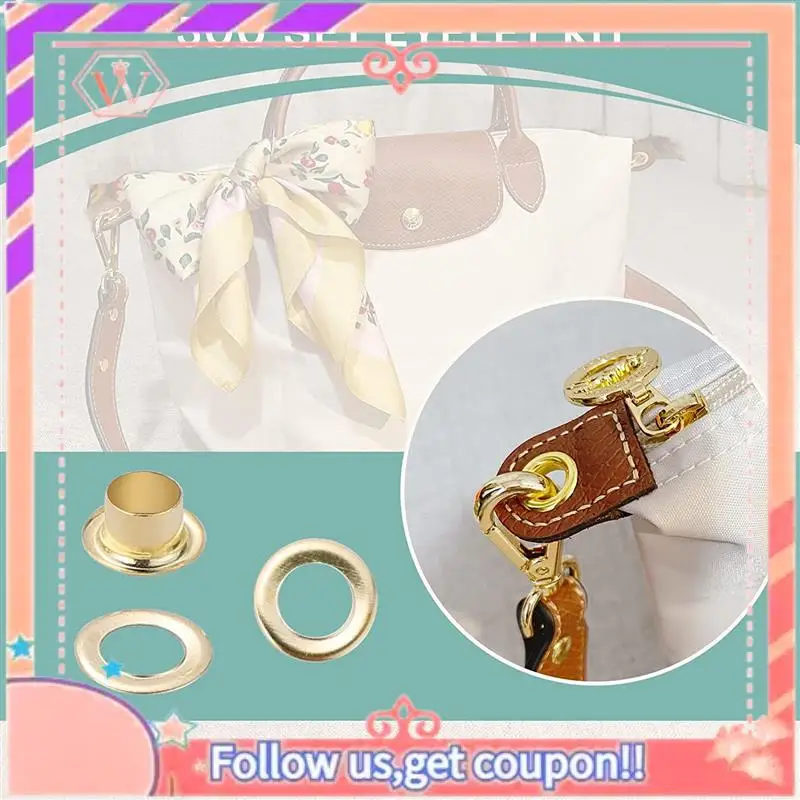 Upgraded Grommet Tool Kit Grommet & Washer Kit 500Pcs, 2 Grommets Kit, Suitable For Leather Bags Banner