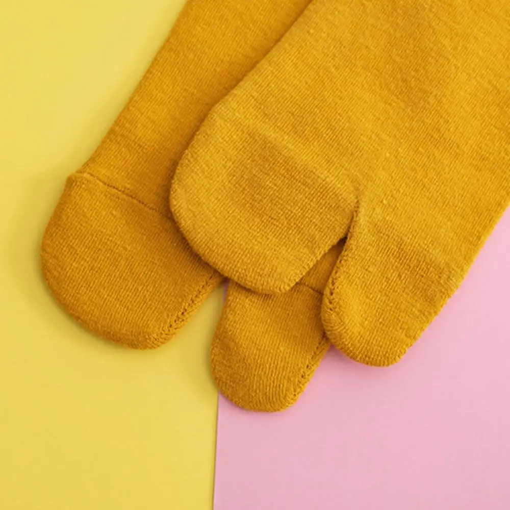 Unisex algodão monocromático Split Toe meias, simples meias confortáveis de dois pés, japonês Harajuku meias, casal meias