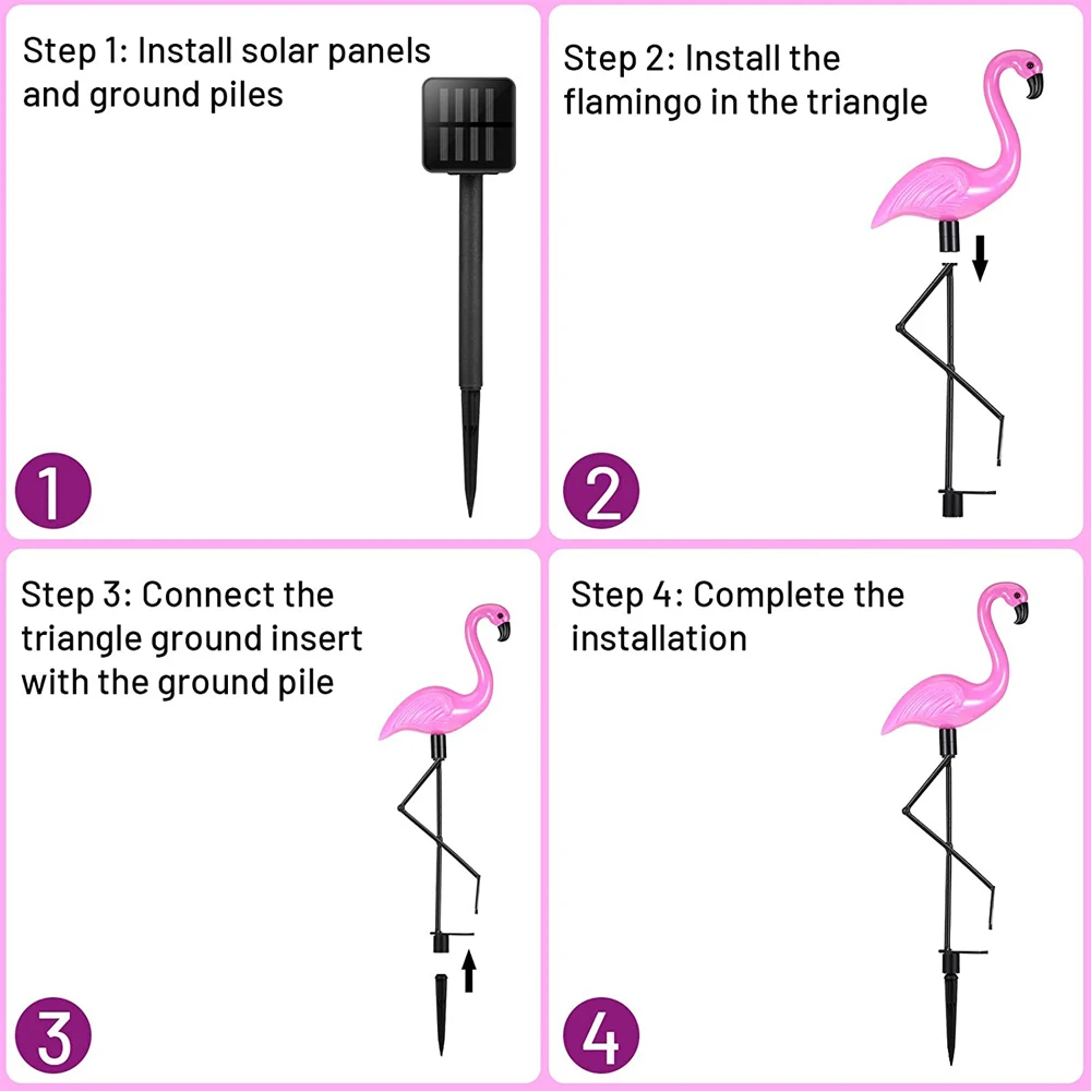 Flamingo Solar Lights Outdoor Solar Decorations Lawn Garden Ornaments Yard Waterproof Stake Lights for Christmas Patio solar lights,solar wall lamp,solar ground lights,led fairy lights,lawn lamp,garden lighting
