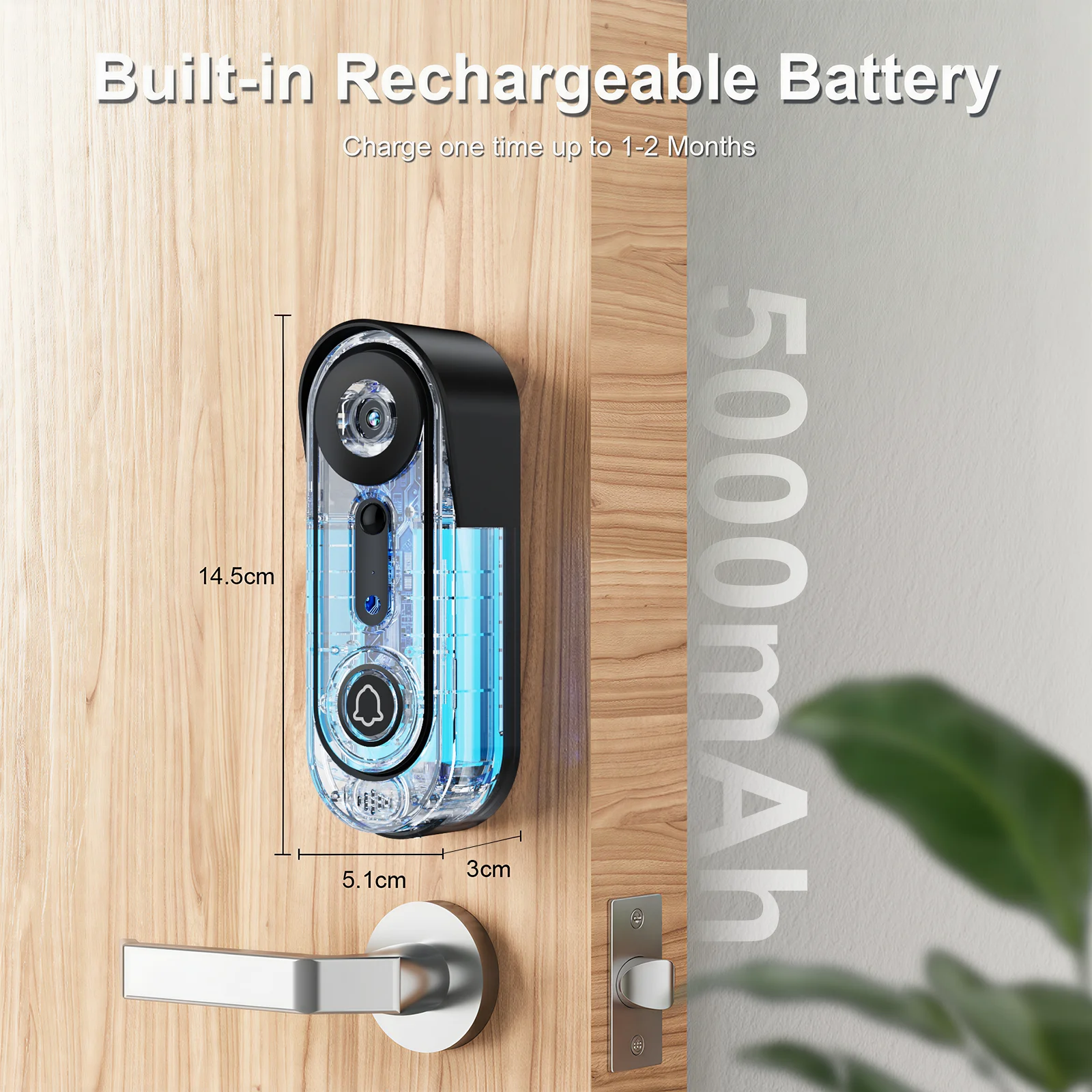 Videolife 1080P Wireless Smart Doorbell Camera Home WiFi Video Intercom PIR Motion Sensor Night Vision Smart Home SecurityBundle 2