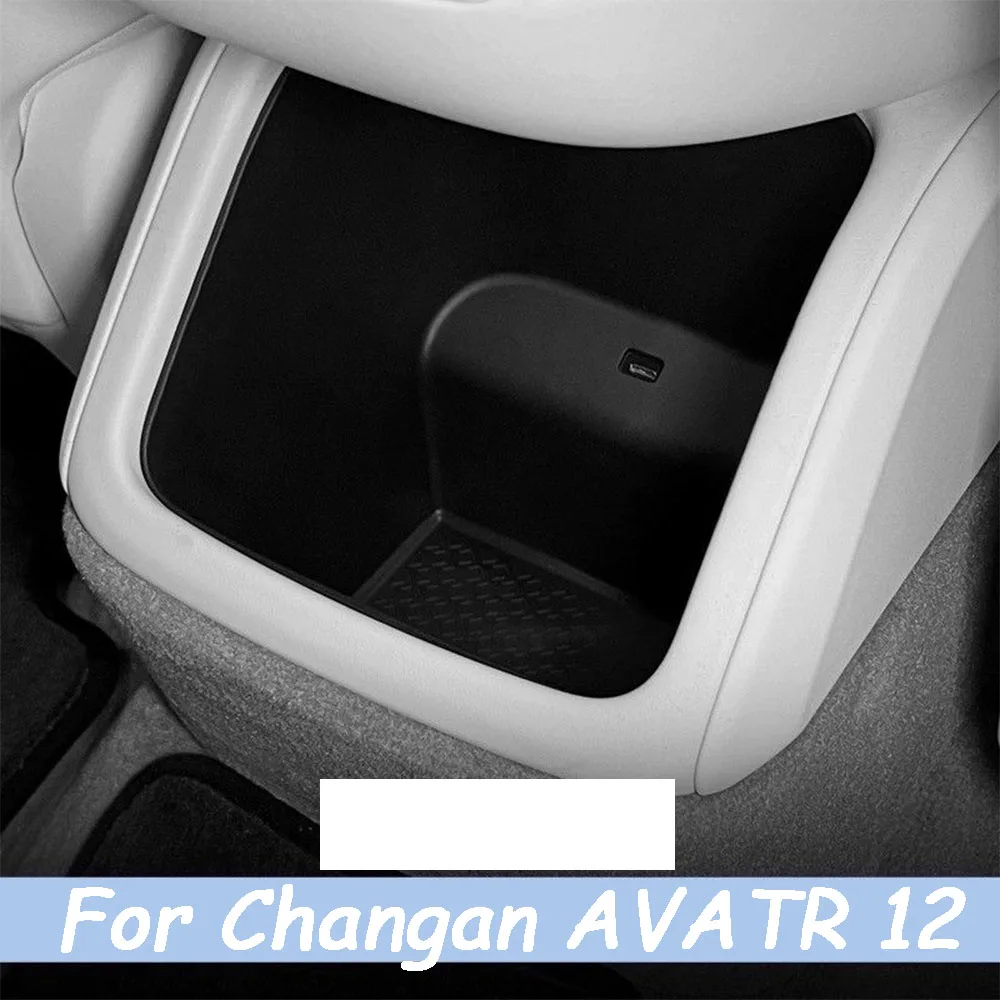 

For CHANGAN AVATR 12 2023 2024 Car Rear Air Outlet Garbage Bin Organizer Armrest Storage Box Decoration Car Accessories Inside