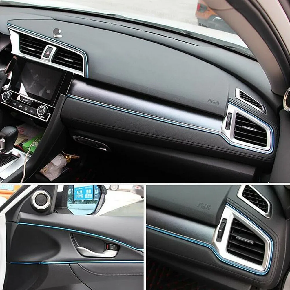 

Decorative Strip Edge Gap Line Electroplating Blue Interior Molding Garnish PVC Plastic + Electroplating Universal