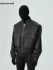 Mauroicardi Spring Autumn Cool Short Loose Black Hard Pu Leather Bomber Jacket Men Zipper Pockets Luxury Designer Clothes 2023 3