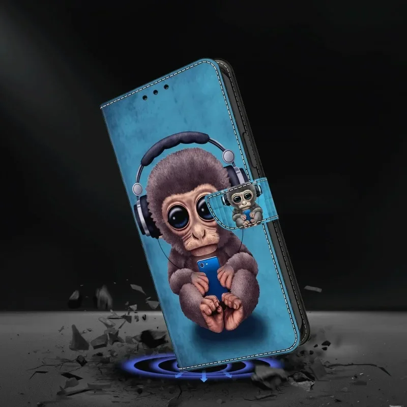 Premium Painted Wallet Flip Stand Case for Samsung Galaxy A17 - Elegant Book Cover Design