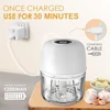 Electric Garlic Chopper Mini Portable Electric Vegetable Garlic Onion Meat Chopper Wireless Electric Food Processor Mini Chopper 4