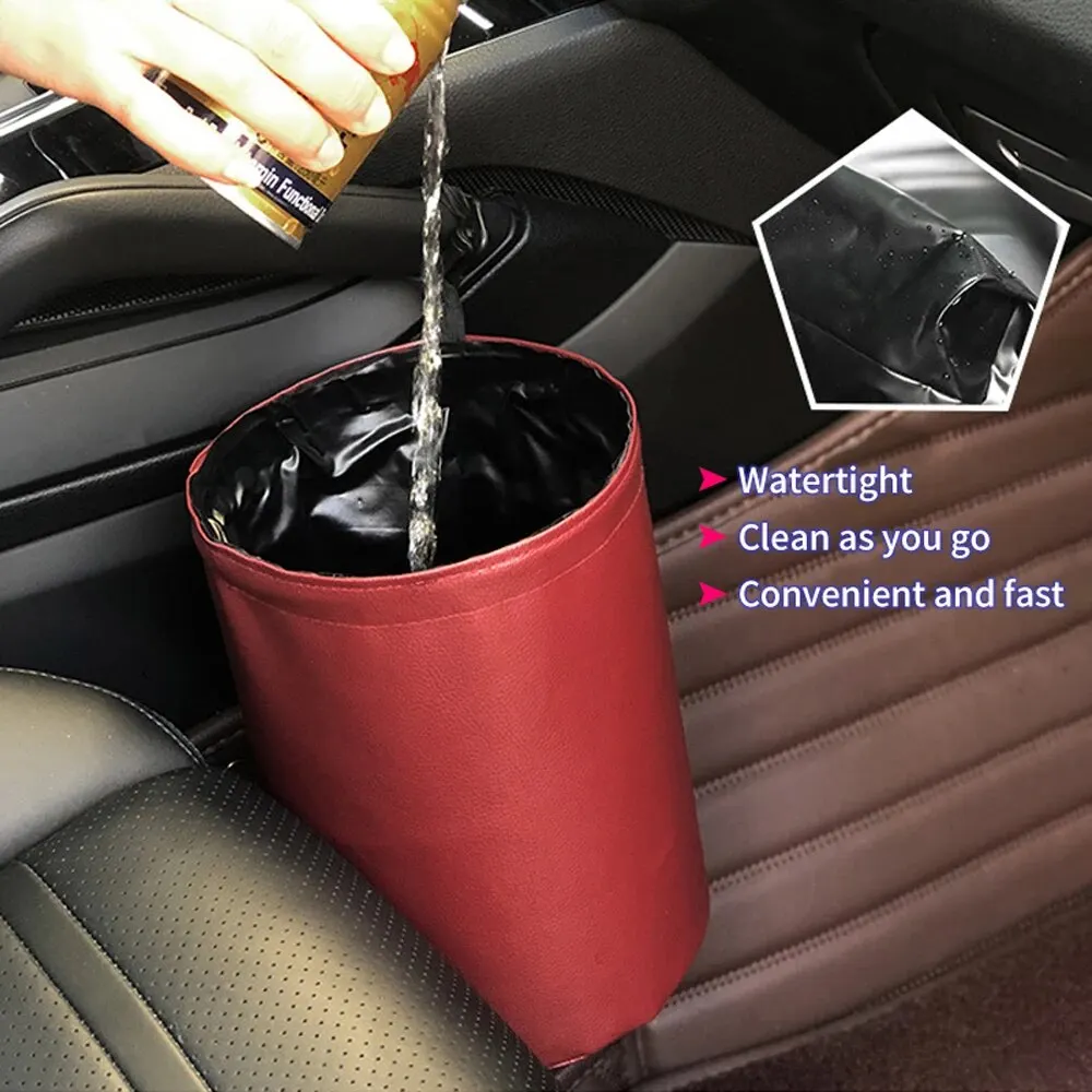 Car Trash Can Car Storage Busket Interior Rubbish Container Waste Organizer Holder Waterproof Garbage Auto Accessories car trash can car trash bag