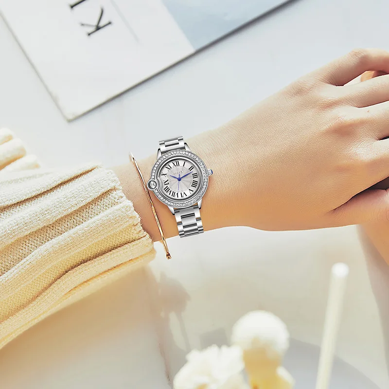 Suoer 2023Top Brand Luxury Leisure Women's Watch Quartz Watch Waterproof Fashion Exquisite Design Stainless Steel Women's Watch 3