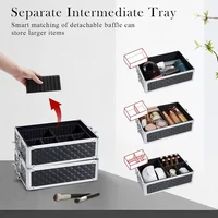4 in 1 Rolling Makeup Case Cosmetic Train Case Trolley Roll Travel Box for Makeup Artist, Hairstylists, Nail Tech Makeup Cart 2