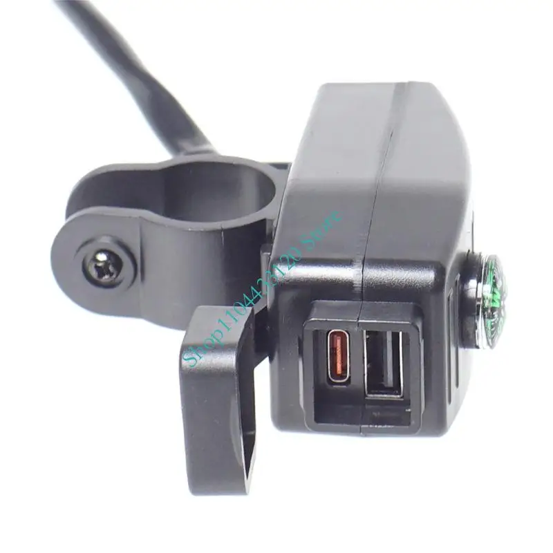 컴팩트 헤비 듀티 5V 2.5A ABS 플라스틱 12.5W 빠른 충전 이중 포트 오토바이 USB 충전기 방수 디자인 및 55Cm