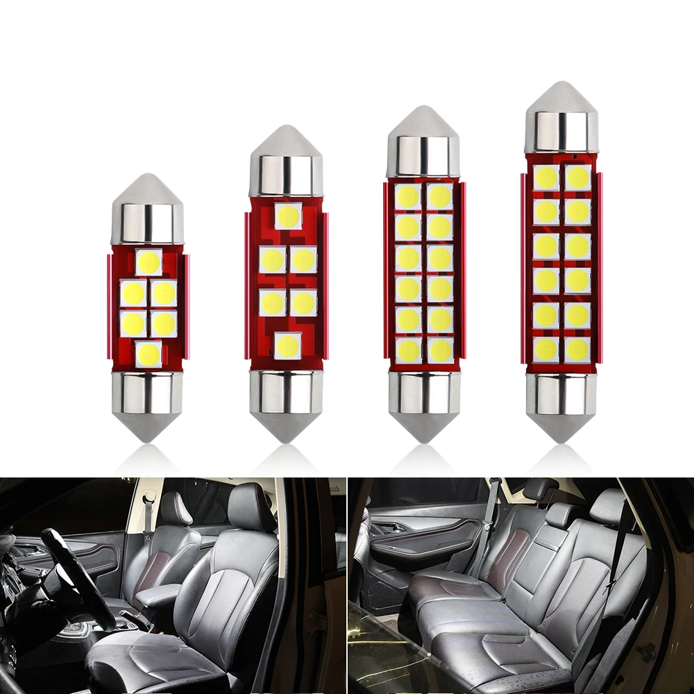 

2x C10W C5W LED Canbus Festoon 31mm 36mm 39mm 42mm for car Bulb Interior Reading Light License Plate Lamp White Free Error 12V