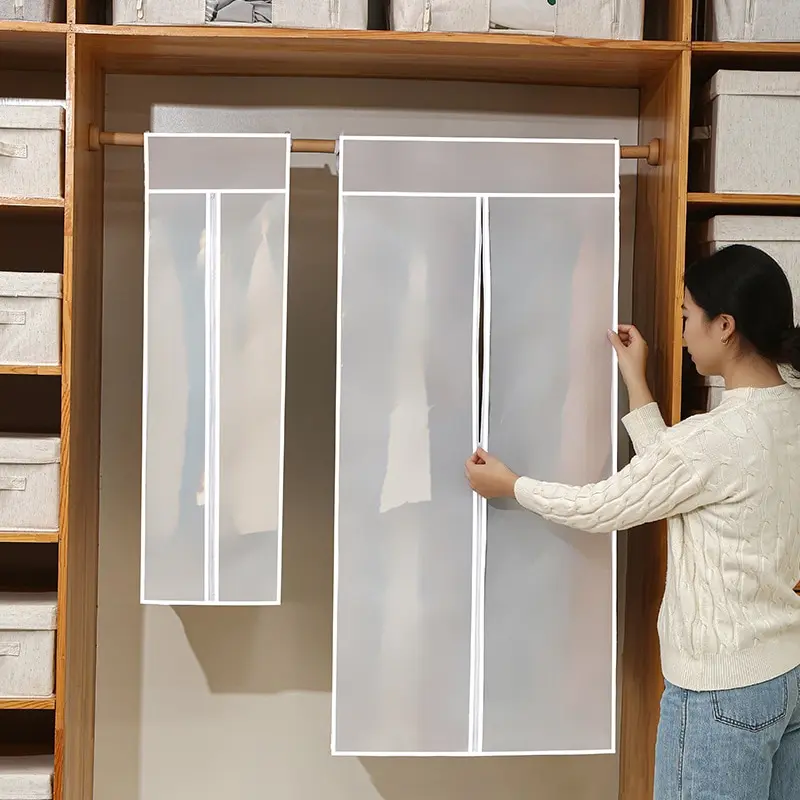 Clothing Dust Cover Transparent Dress Clothes Garment Dust Cover Hanging Organizer Waterproof Dustproof Clothes Wardrobe Storage 2