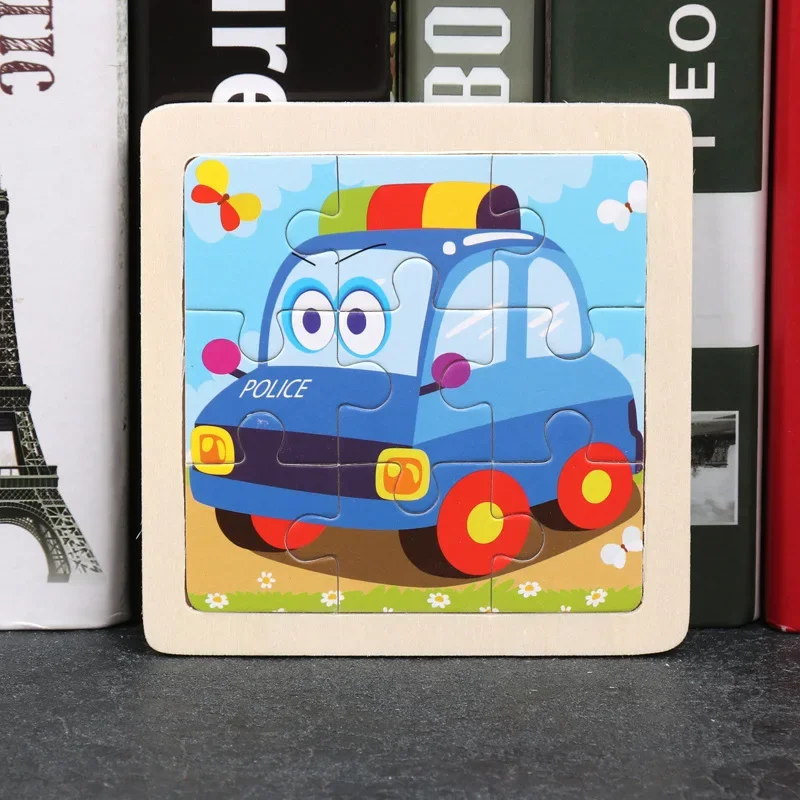 Baby Wooden Toys Cartoon 3D Jigsaw Puzzles for Kids Wooden Block Puzzle Early Educational Toys Cognitive Puzzle for Children