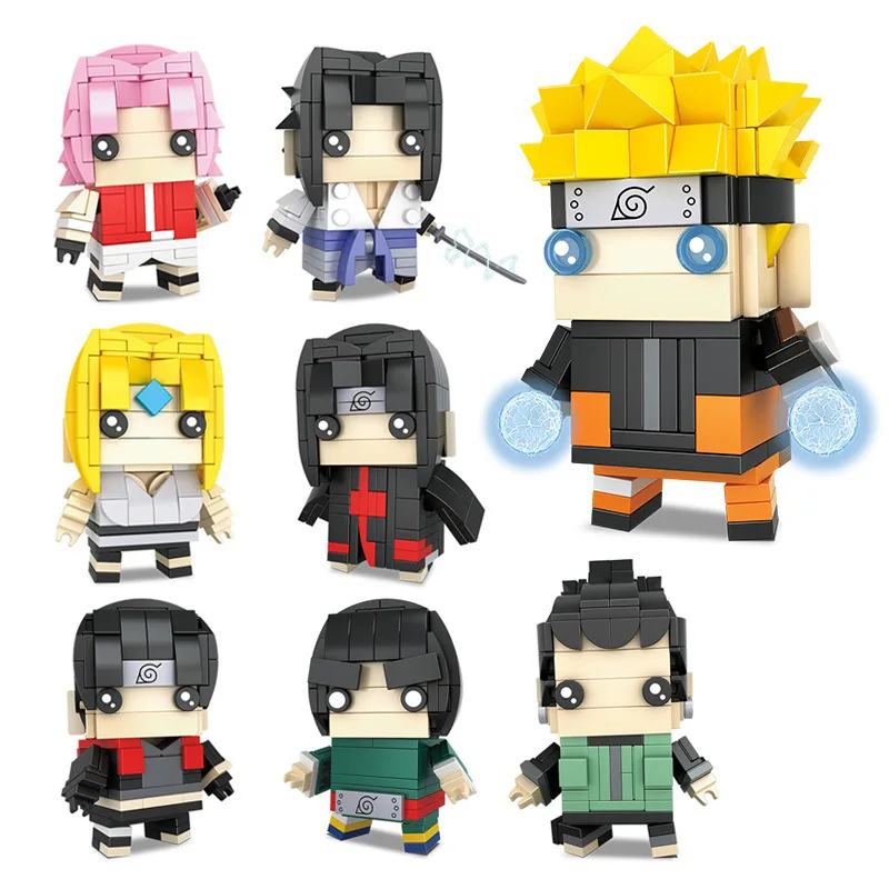 

Naruto blocks One Piece Brickheadz Luffy Uchiha Itachi Sasuke Zoro Cute Doll Figure Building Block Bricks Toys for Children Gift