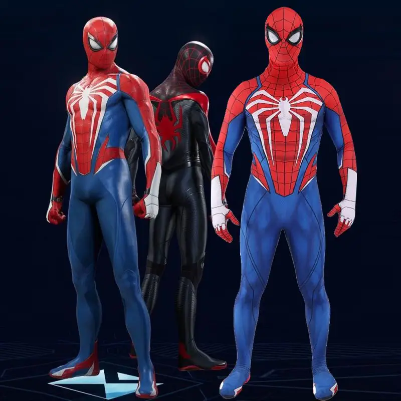 

PS5 INSOMNIAC Advanced Suit Spiderman Costume Cosplay Superhero Zentai Bodysuits Jumpsuit Spandex Halloween Costume Adut Kids