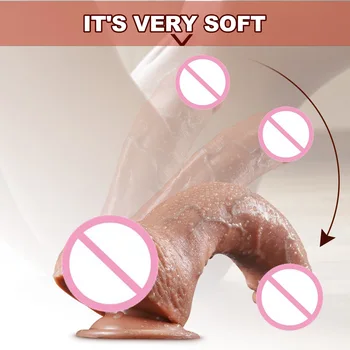 23.5cm Simulated Silicone Realistic Dildo Masturbator Big Dick Penis Adult Sex Toys Products Suction Thick 4