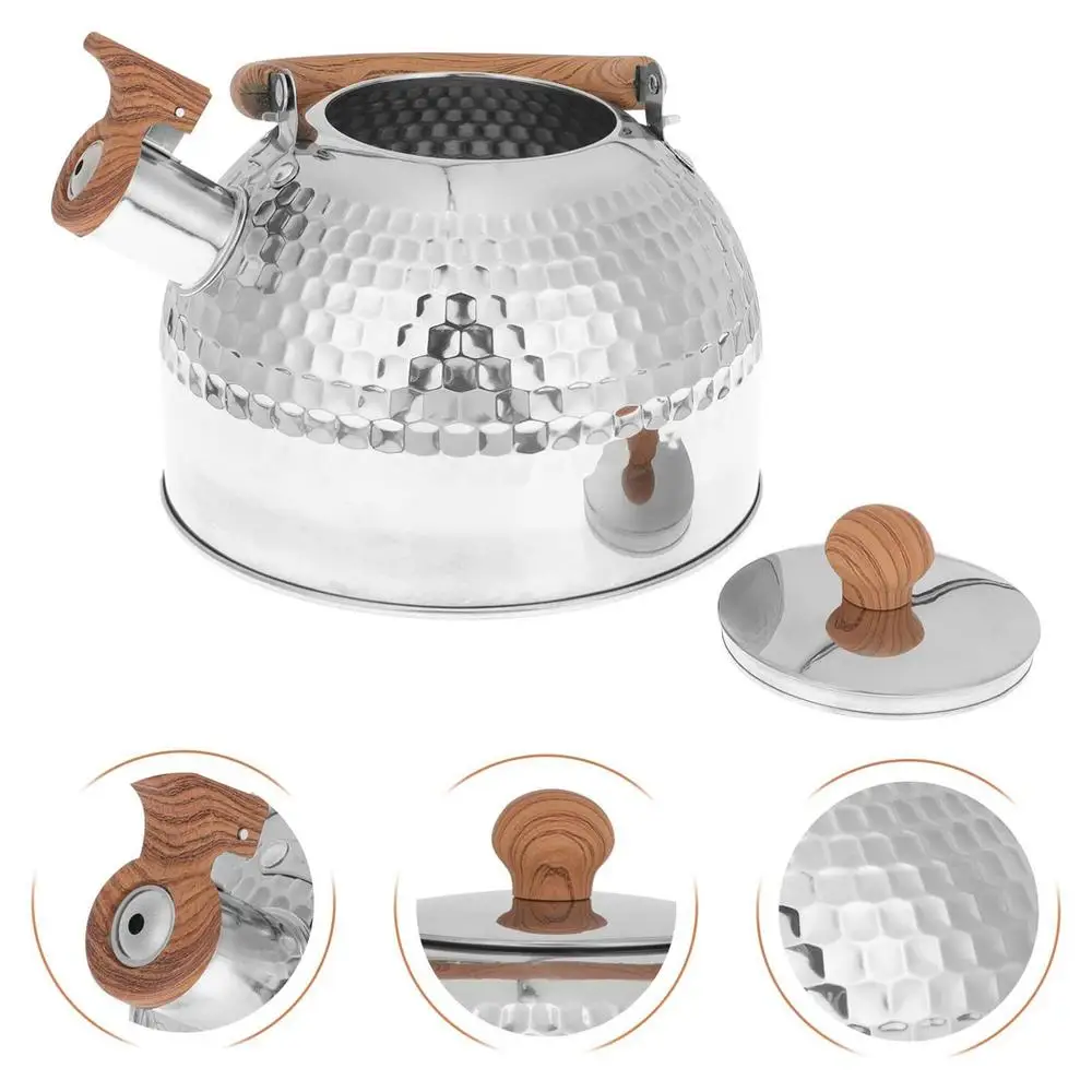Whistling Tea Kettle 2L Tea Kettle For Camping Tea Kettle Loud Whistling Stainless Steel Teapot Anti-Hot Handle And Anti-Rust