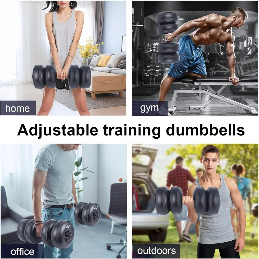 Water Filled Dumbbells Set - Water Filled Weights - Portable Travel Weights - Weights Adjustable Dumbbells - Portable Fitness Eq