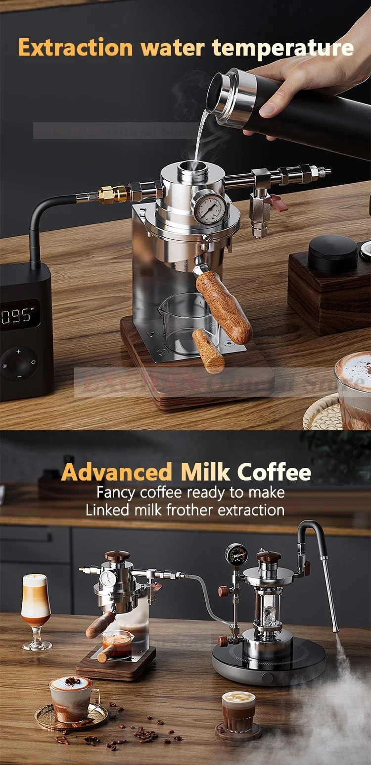 HomeWise Pneumatic Coffee Machine Household Manual Variable Pressure Coffee Maker Espresso Coffee Maker with 58mm portafilter 5