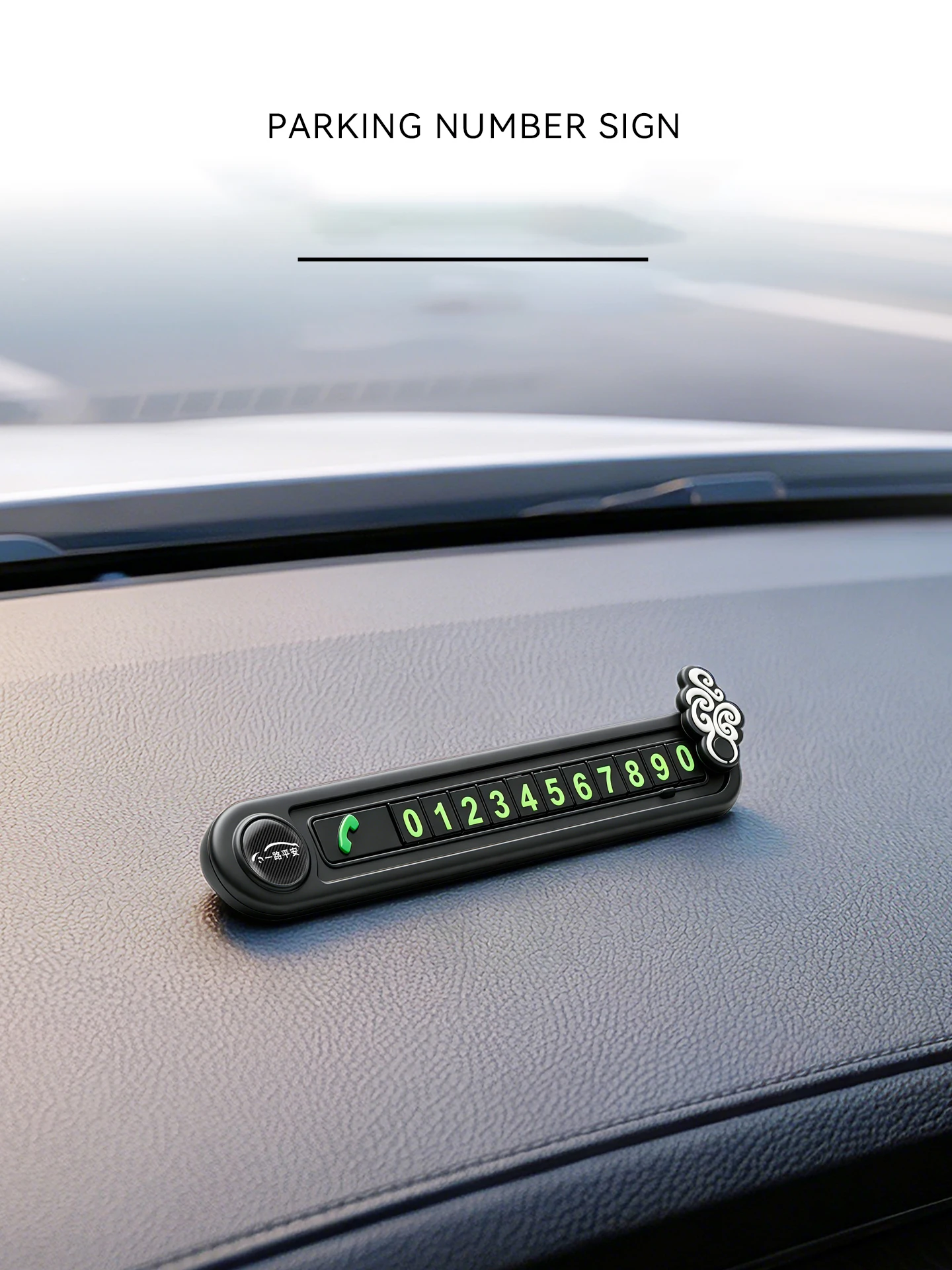 Portable Temporary Parking Phone Number Display Plate with Callback Feature