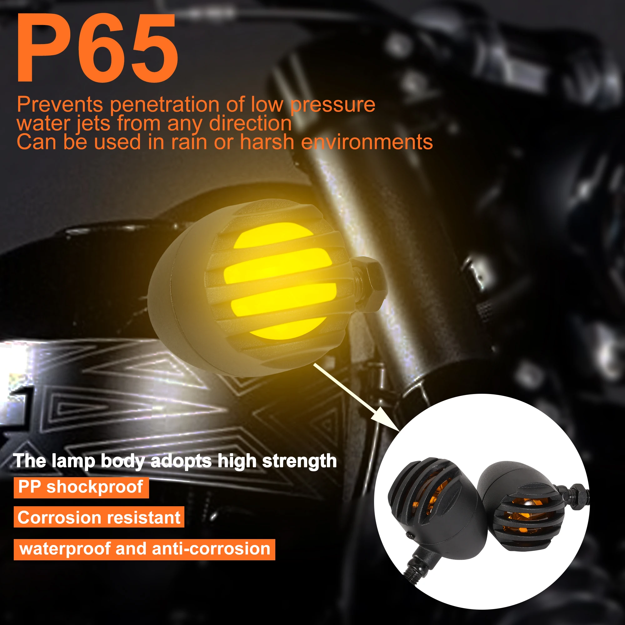 

Поворотный сигнал для мотоцикла, желтый свет, черный цвет, для Harley Yamaha Honda Bobb