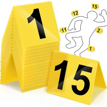 15 pezzi di marcatori per prove di scena del crimine, marcatori per prove investigative, decorazioni per scene del crimine, accessori per giochi di mistero e omicidi.