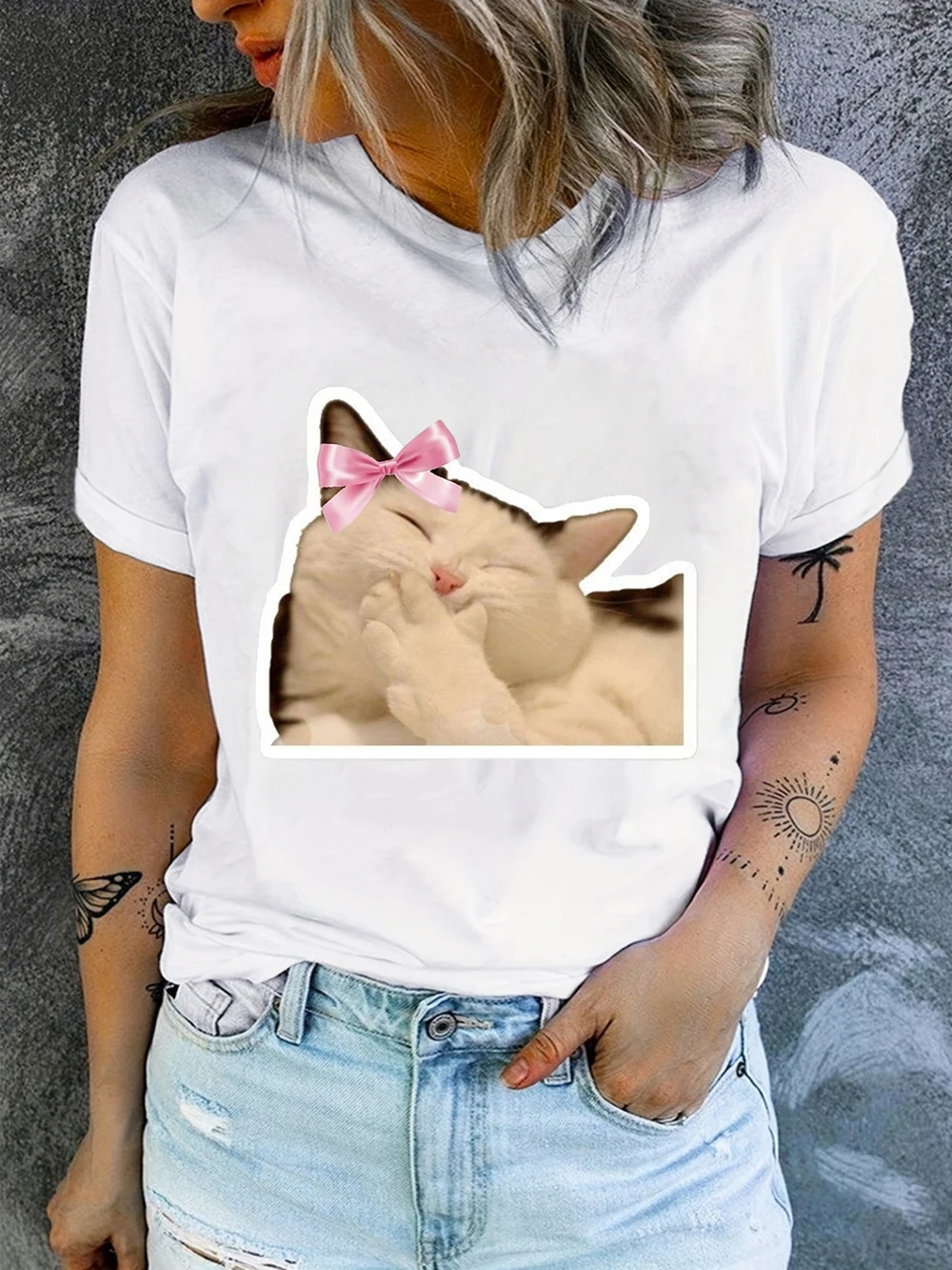 Sad Cat Meme Men's Women's Short Sleeve T-shirt Funny Graphic T-shirt Comfortable Soft Casual T-shirts Funny Daily Wear Tees 1