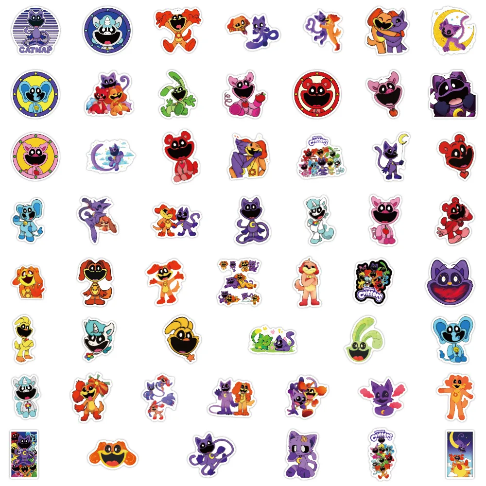 50Pcs/Set Smilling Critters Stickers Anime characters for Water Bottle Laptop Skateboard Scrapbook Sticker Toy