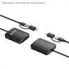 4 In 1 USB 3.0 USB C Memory Card Reader SD TF CF MS Compact Flash Card Adapter with Parallel Access to 4 Slots 5Gbps Read Write 5