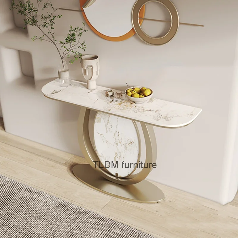 

Дизайнерский гостиничный стол, металлический роскошный винтажный стол с консолью, вертикальный скандинавский стол для гостиной, мебель для прихожей