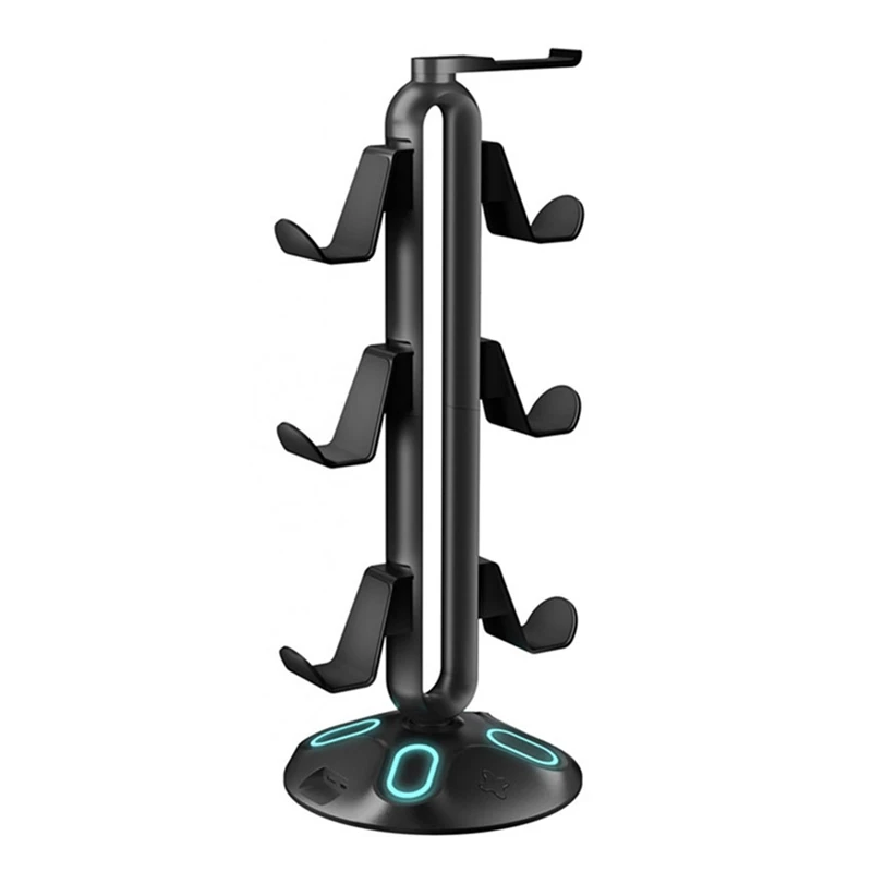 

Игровая Подставка для наушников RGB, держатель контроллера, подставка для гарнитуры с 2 USB-портами для зарядки и 3,5 мм и Type-C