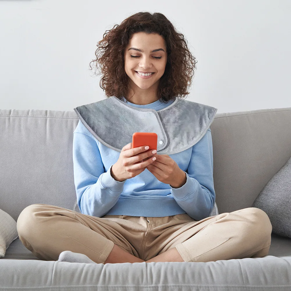 Electric Heating Shoulder Neck and Shoulder Pad Cervical Wrap Three Gear Thermal Compress Massager Vibration Shawl Warm Back Too