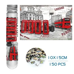 Compact Jigsaw Puzzle in Test Tube - Educational Family Game and Portable Leisure Toy, 150 Pieces (London Impressions)