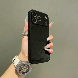 Elegant Frosted Velvet Texture Shockproof Phone Case with Full Bumper Protection - iPhone 15 (Matte Black)