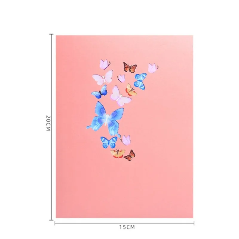 3D Pop Up Butterfly Card Birthday Greeting Card Wedding Souvenirs Gift Postcard Butterfly Dancing In Flowers Thank You