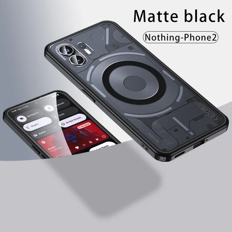 YINLAI Custodia per Nothing Phone 2a con MagSafe, magnetica traslucido opaco, antiurto, antigraffio, colore: Nero