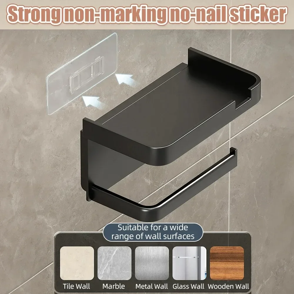 Toilet Paper Holder Tissue Rack Plastic Phone Towel Holder Bathroom Paper Roll Storage Shelf Accessories