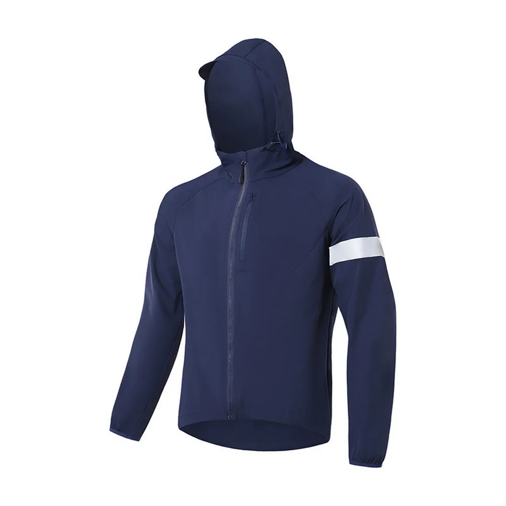 ARSUXEO Men Bicycle Cycling Windbreaker Hoodies Bike Jacket Waterproof MTB Coat Sunscreen Light Thin Running Sportswear