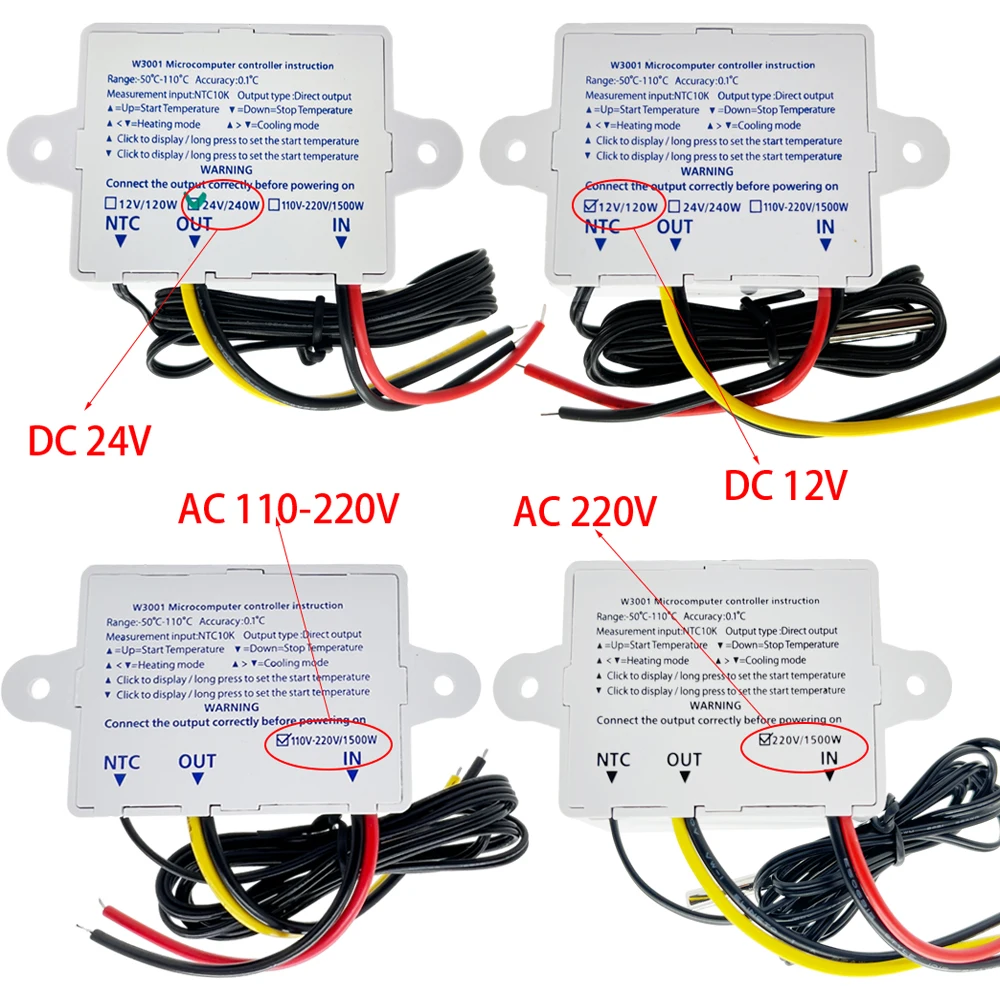 XH-W3001 Digital Temperature Controller Thermostat Switch Thermometer 12/24/220V,digital thermometer,digital temperature controller,digital thermostat